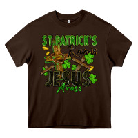 Chocolate Brown St. Patrick's knows Jesus arose Heavy Core Tee - FaDigitalArtStudio