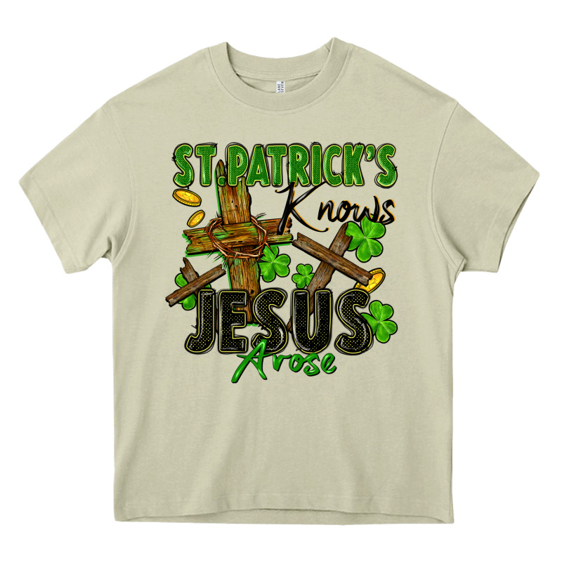 St. Patrick's Knows Jesus Arose Heavy Core Tee by FaDigitalArtStudio | Teevron