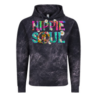Cloud Black hippie soul with tie dye and flowers Vintage Hoodie - Artiststas
