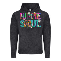 Vintage Black hippie soul with tie dye and flowers Vintage Hoodie - Artiststas