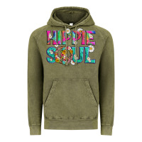 Vintage Olive hippie soul with tie dye and flowers Vintage Hoodie - Artiststas