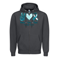 Smoke Peace Love Cure Cervical Cancer Zipper Hoodie - Jasminsmagicworld