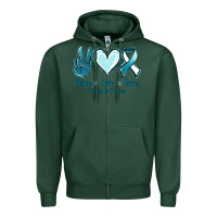 Sports Green Peace Love Cure Cervical Cancer Zipper Hoodie - Jasminsmagicworld