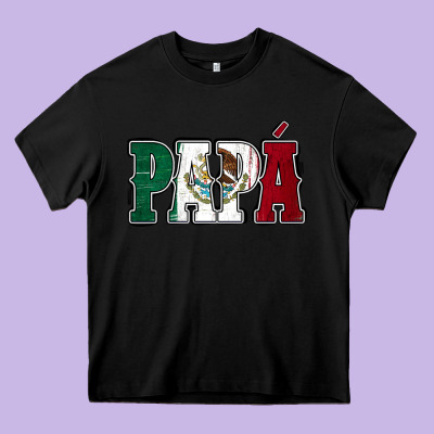 Mexican Flag Papá Heavy Core Tee Designed By Jasminsmagicworld