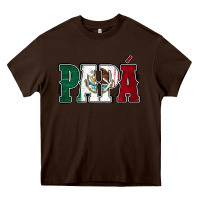 Chocolate Brown Mexican Flag Papá Heavy Core Tee - Jasminsmagicworld