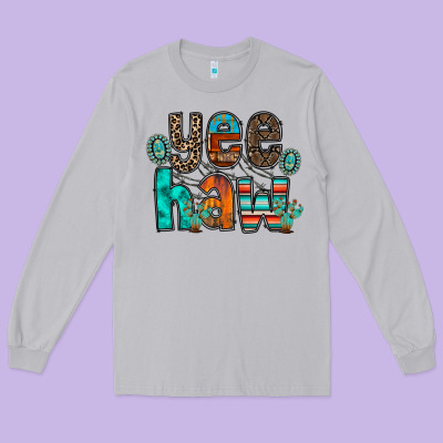 Yee Haw Long Sleeve Tee Designed By Racoondesign