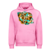 Fuchsia Pink Leopard Sunflower Cowhide Glitter Heart Urban Hoodie - RanaPortraitStore