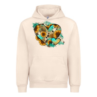 Sandshell Leopard Sunflower Cowhide Glitter Heart Urban Hoodie - RanaPortraitStore