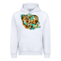 White Leopard Sunflower Cowhide Glitter Heart Urban Hoodie - RanaPortraitStore