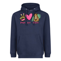 Navy peace love horses Heavyweight Hoodie - RanaPortraitStore