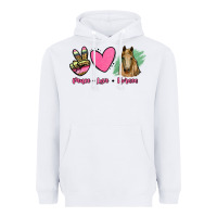 White peace love horses Heavyweight Hoodie - RanaPortraitStore