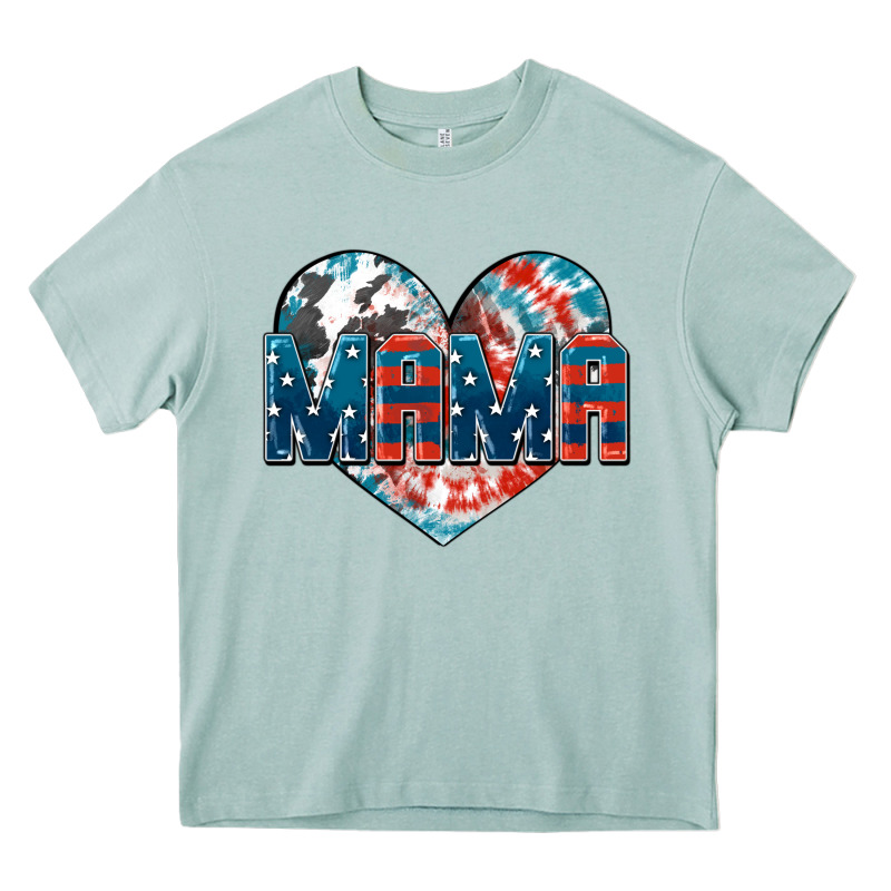 American Mama Heart Heavy Core Tee by FaDigitalArtStudio | Teevron