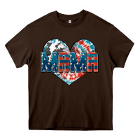 Chocolate Brown American Mama heart Heavy Core Tee - FaDigitalArtStudio