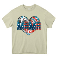 Mossy American Mama heart Heavy Core Tee - FaDigitalArtStudio