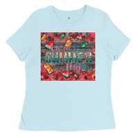 Baby Blue summer vibes Ladies Tee - CowhideDigitalArt
