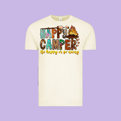 Happy Camper Be Happy Or Go Away Vintage Tee Designed By Cowhidedigitalart