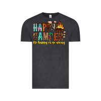 Vintage Black Happy Camper Be Happy Or Go Away Vintage Tee - CowhideDigitalArt