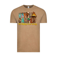 Vintage Coffee Happy Camper Be Happy Or Go Away Vintage Tee - CowhideDigitalArt