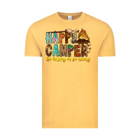 Vintage Mustard Happy Camper Be Happy Or Go Away Vintage Tee - CowhideDigitalArt