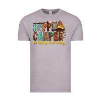 Vintage Zinc Happy Camper Be Happy Or Go Away Vintage Tee - CowhideDigitalArt