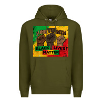 Army Green juneteenth black lives matter tumbler Premium Hoodie - BarkalooDesign