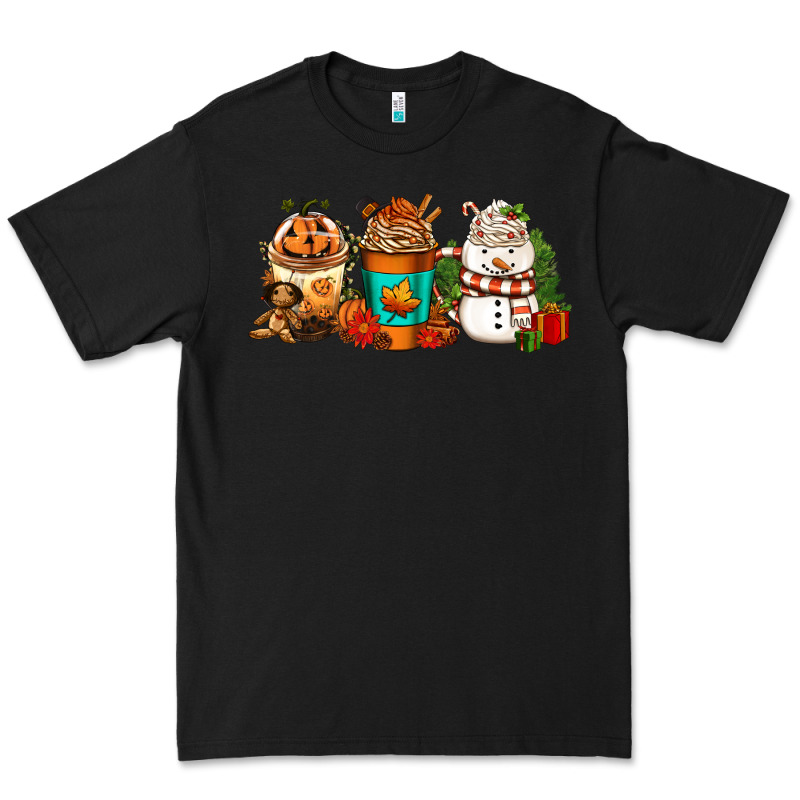 Halloween Thanksgiving Christmas Coffee Cups Premium Tee by FaDigitalArtStudio | Teevron