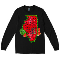Black illinois watermelon Long Sleeve Tee - RacoonDesign