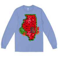 Colony Blue illinois watermelon Long Sleeve Tee - RacoonDesign