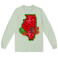 Matcha illinois watermelon Long Sleeve Tee - RacoonDesign