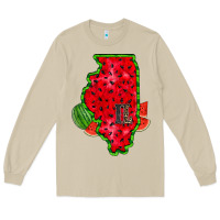 Mushroom illinois watermelon Long Sleeve Tee - RacoonDesign