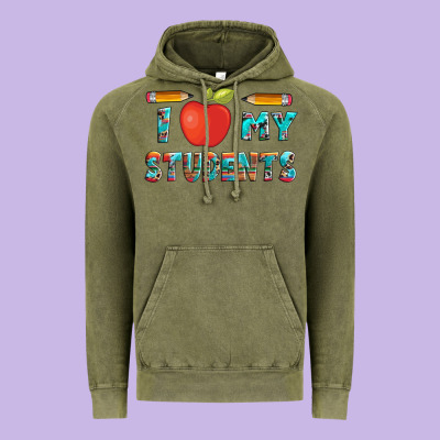 I Love My Students With Pen And Vintage Hoodie Designed By Artiststas