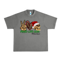 Tornado Peace Love Rock Christmas Urban Heavy Tee - CowhideDigitalArt