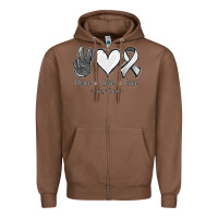 Chestnut Peace Love Cure Lung Cancer Zipper Hoodie - Jasminsmagicworld
