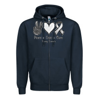 Peace Love Cure Lung Cancer Zipper Hoodie | Teevron
