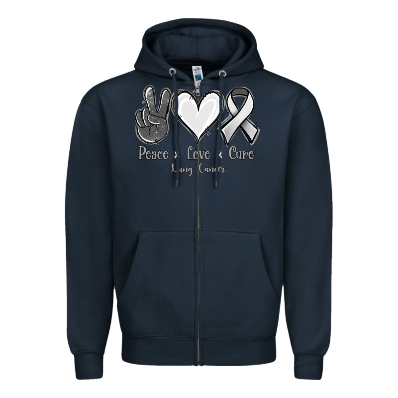 Peace Love Cure Lung Cancer Zipper Hoodie by Jasminsmagicworld | Teevron