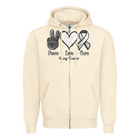 Sandshell Peace Love Cure Lung Cancer Zipper Hoodie - Jasminsmagicworld