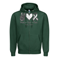 Sports Green Peace Love Cure Lung Cancer Zipper Hoodie - Jasminsmagicworld