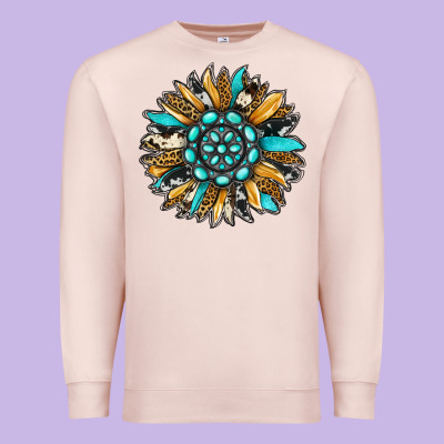 Gemstone Sunflower Premium Sweatshirt Designed By Ranaportraitstore