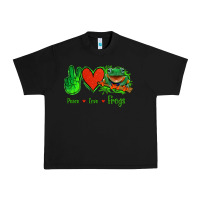 Black Peace Love Frogs Urban Heavy Tee - Jasminsmagicworld