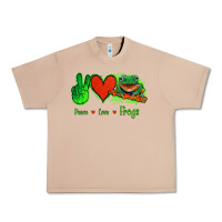 Burro Peace Love Frogs Urban Heavy Tee - Jasminsmagicworld