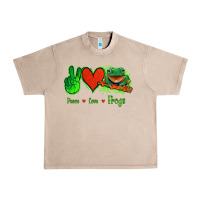French Oak Peace Love Frogs Urban Heavy Tee - Jasminsmagicworld