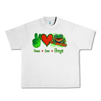 Lunar Rock Peace Love Frogs Urban Heavy Tee - Jasminsmagicworld