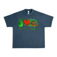 Midnight Navy Peace Love Frogs Urban Heavy Tee - Jasminsmagicworld