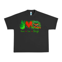 Pigment Black Peace Love Frogs Urban Heavy Tee - Jasminsmagicworld