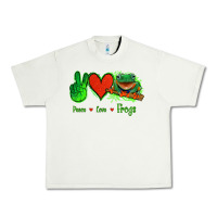 Pistachio Peace Love Frogs Urban Heavy Tee - Jasminsmagicworld