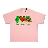 Salmon Peace Love Frogs Urban Heavy Tee - Jasminsmagicworld