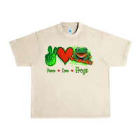 Sandshell Peace Love Frogs Urban Heavy Tee - Jasminsmagicworld