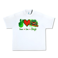 White Peace Love Frogs Urban Heavy Tee - Jasminsmagicworld