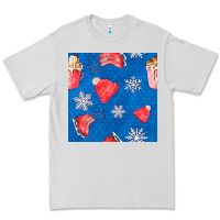 Dove Grey winter  snowflakes hot cocoa ice skating shoes Premium Tee - FaDigitalArtStudio