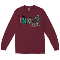 Burgundy in christ alone Long Sleeve Tee - RacoonDesign